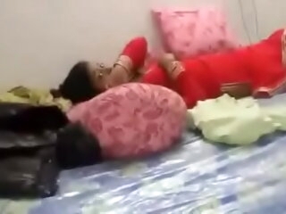 Indian teen couple engaged in sucking boobs plus put to rout juicy  pussy wide of screwing readily